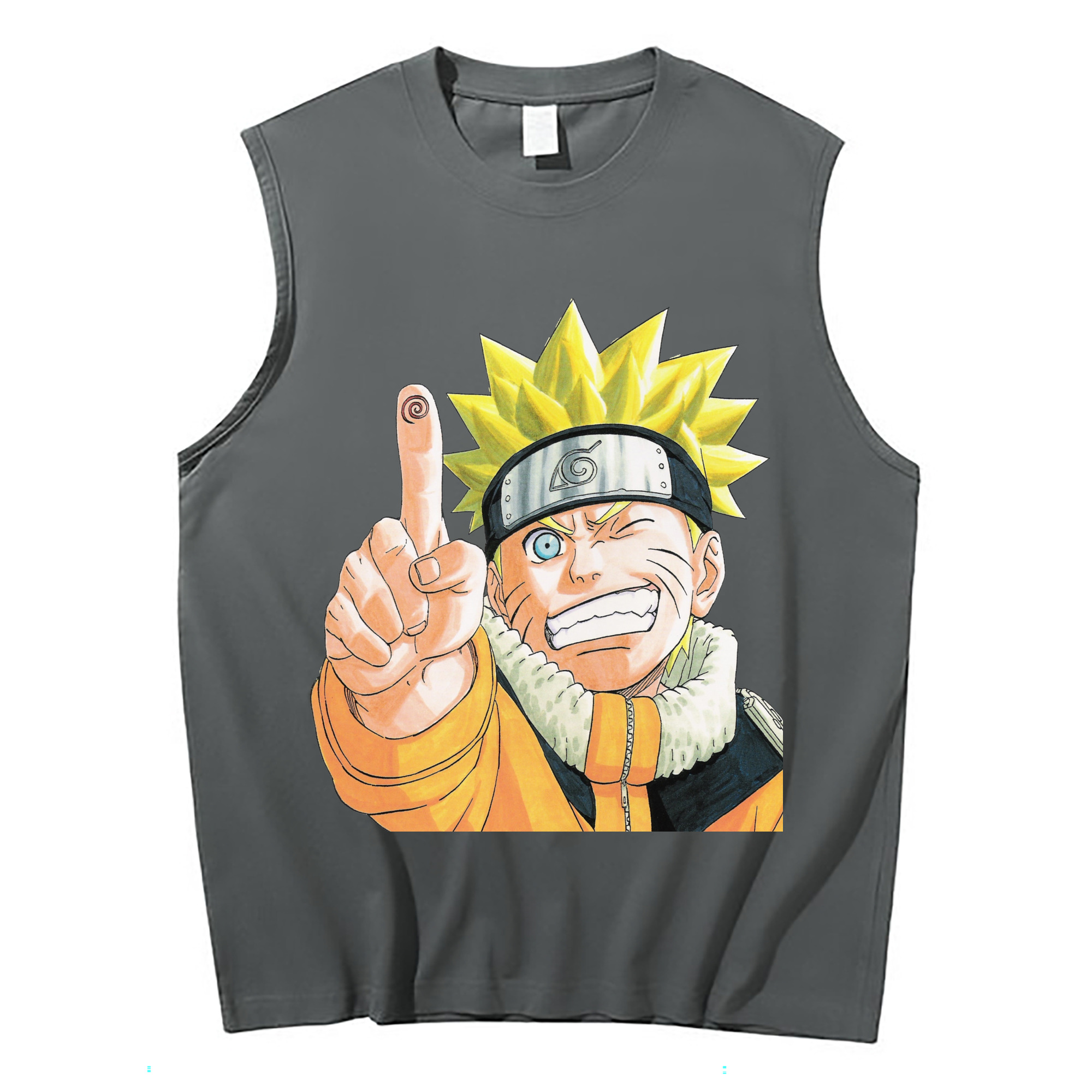 （画像用） NARUTO -ナルト- うずまき ナルト Uzumaki Naruto コットン100％タンクトップ（フロントプリント）